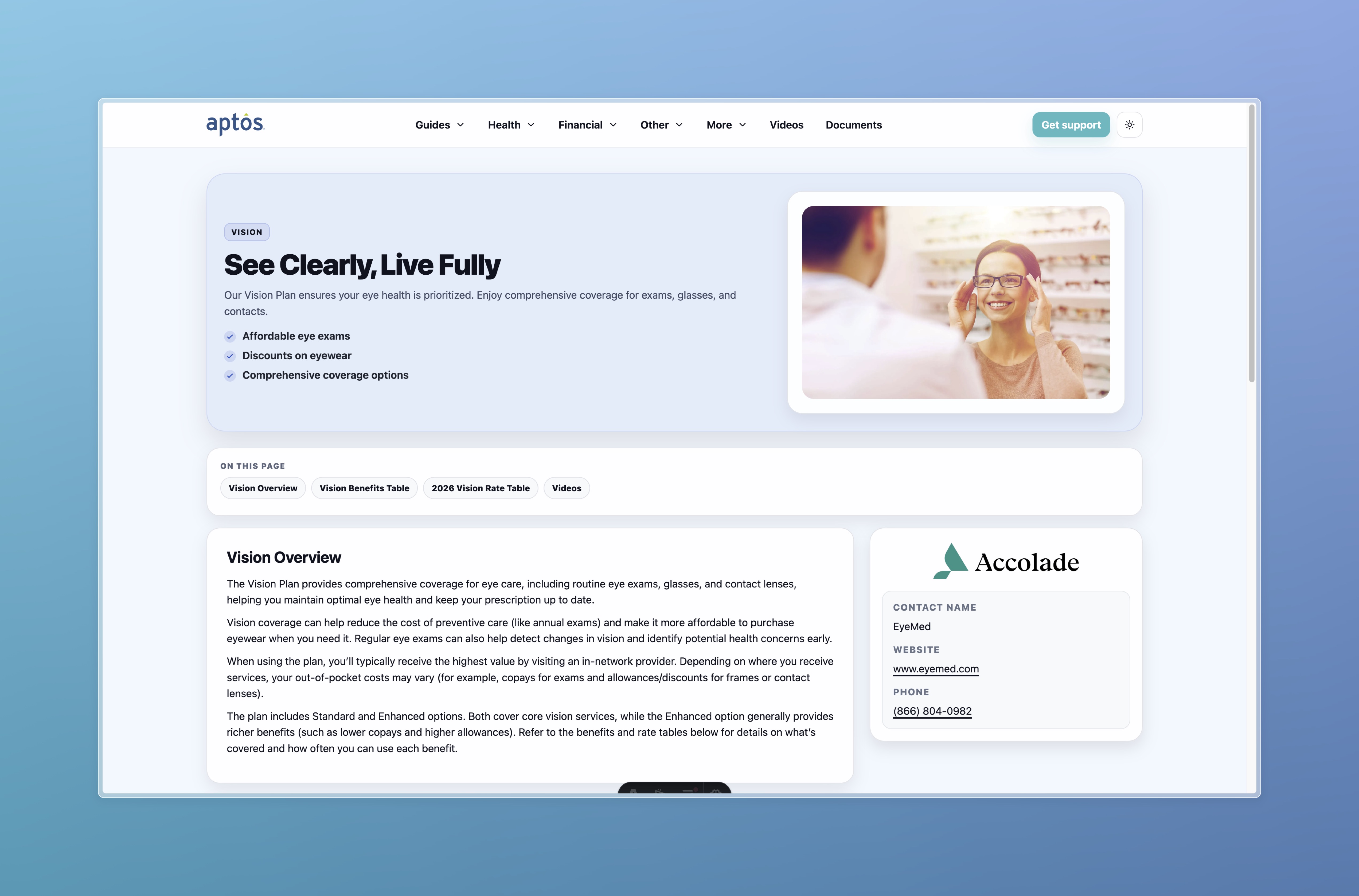Benefit Keep employee-facing site screenshot